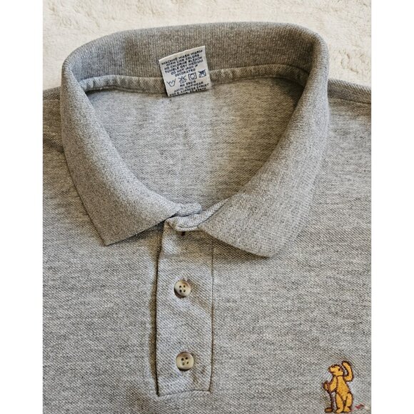 Vintage Anvil Polo Gray Size X-Large Single Stitch Made In Usa Golfing Bear Logo - Picture 2 of 10